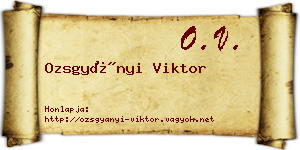 Ozsgyányi Viktor névjegykártya